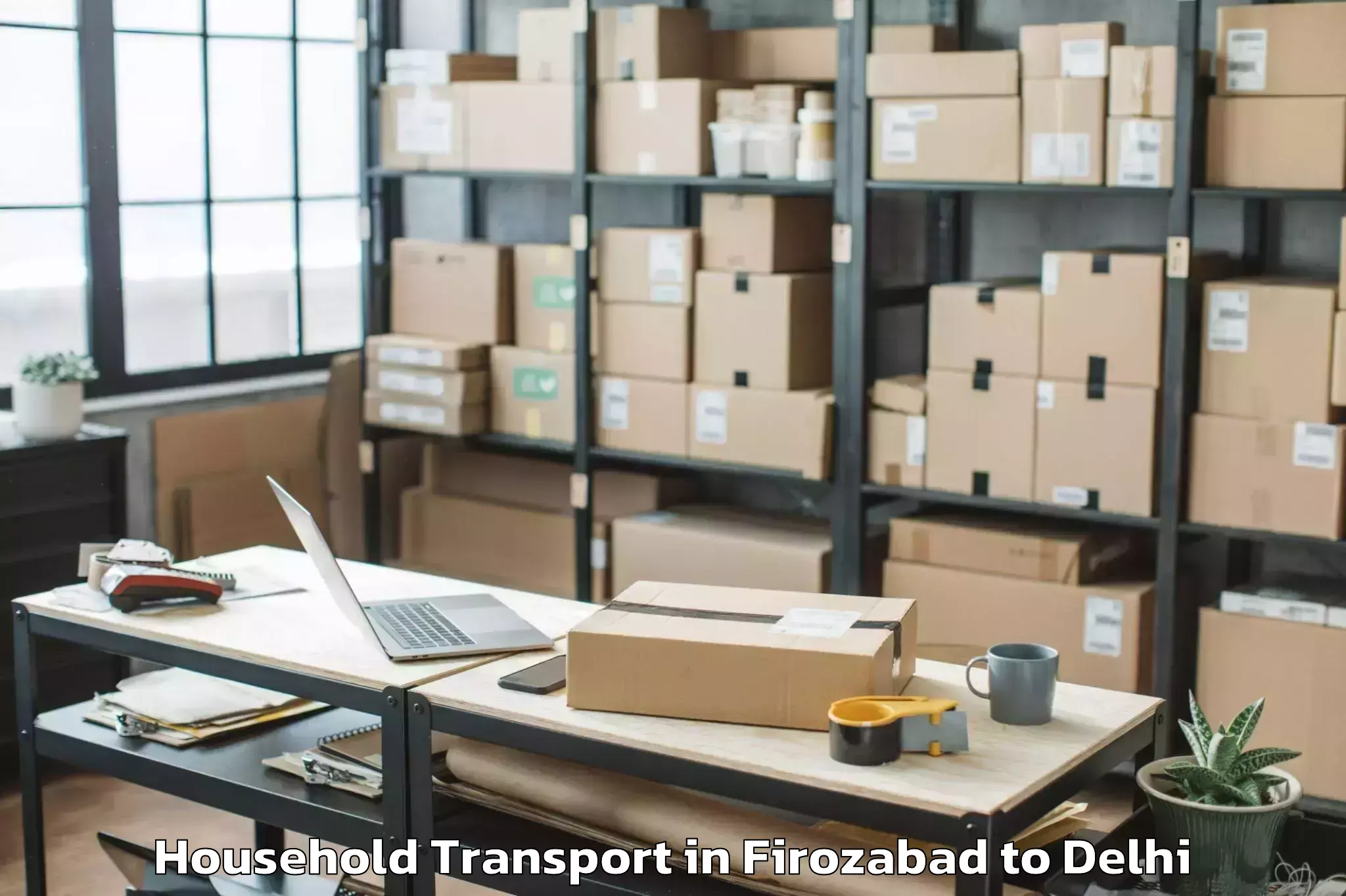 Professional Firozabad to Westend Mall Delhi Household Transport